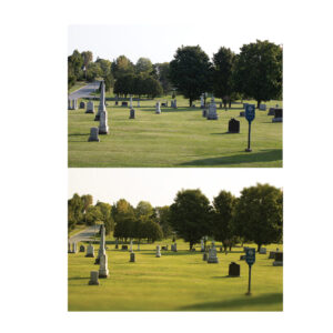 A photo of a graveyard